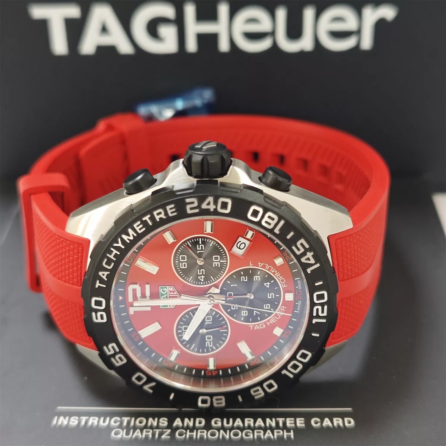 TAG HEUER FORMULA 1レッド TAG Heuer Formula 1 Chronograph 43mm Red Dial Men's Watc