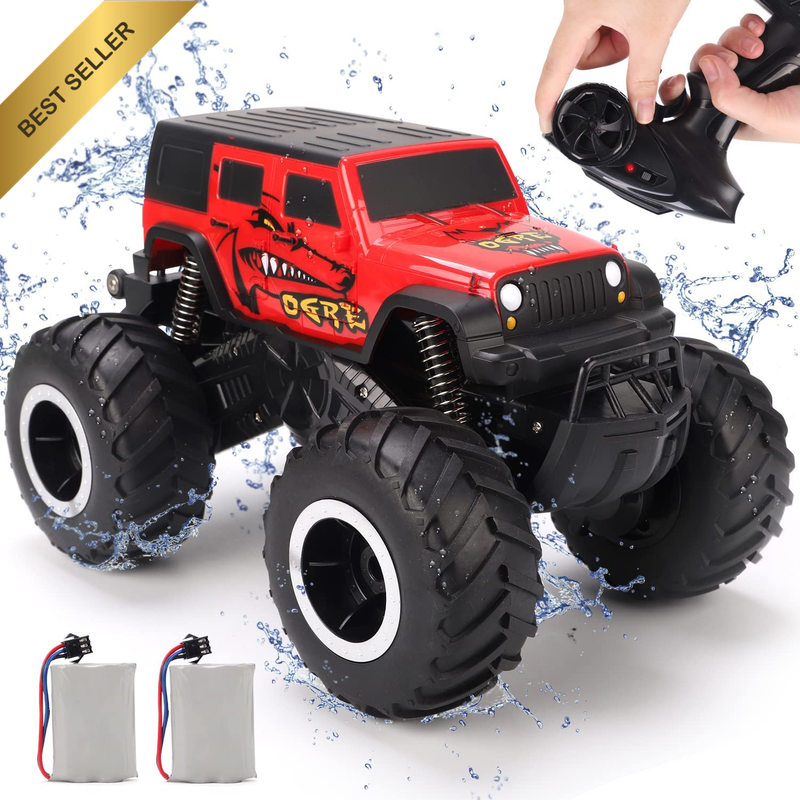 RC Stunt Car Amphibious 360° Rotating 2.4Ghz 1:16 Monster Truck Red