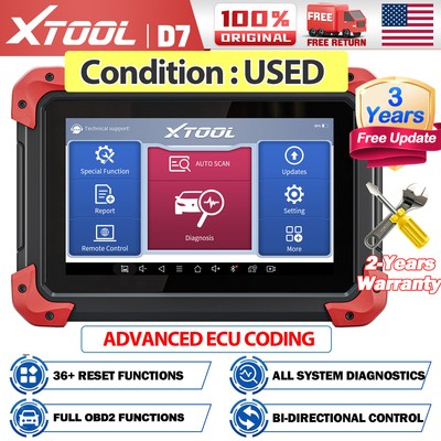 XTOOL D7 USED OBD2 Full Systems Bidirectional 36+ Resets Car Diagnostic Scanner