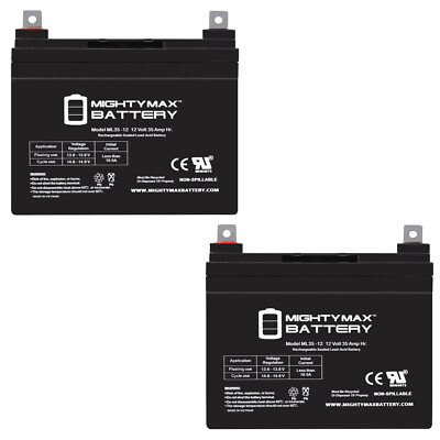 Mighty Max 2 Pack - 12V 35AH Battery for The Jazzy Sport 2 Electric Wheelchair