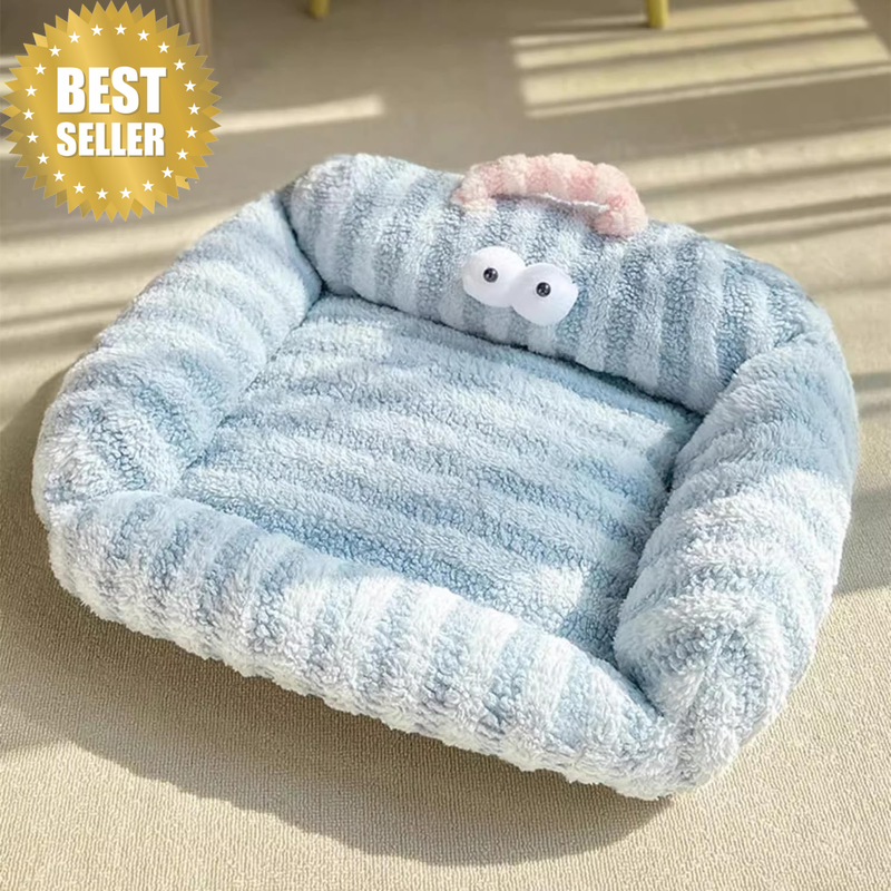 Anti-Anxiety Plush Dog Bed, 50X60X12Cm Cat Bed with PP Cotton Filling Support, W
