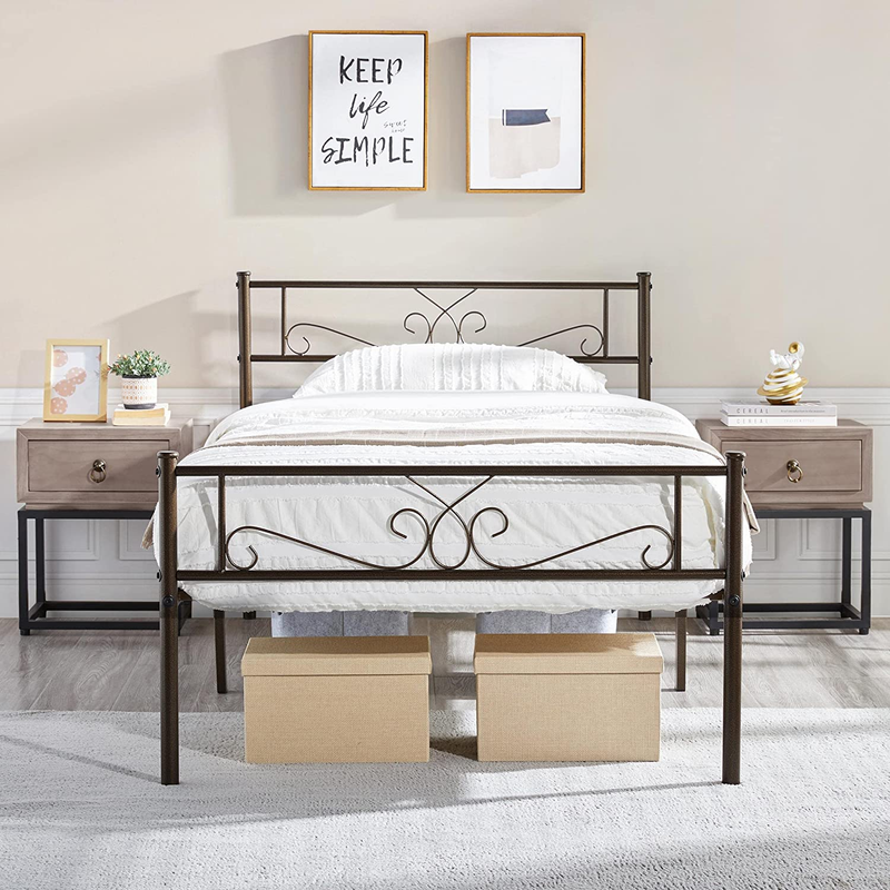 S Metal Platform Bed With Headboard And Footboard For Bedrooms No