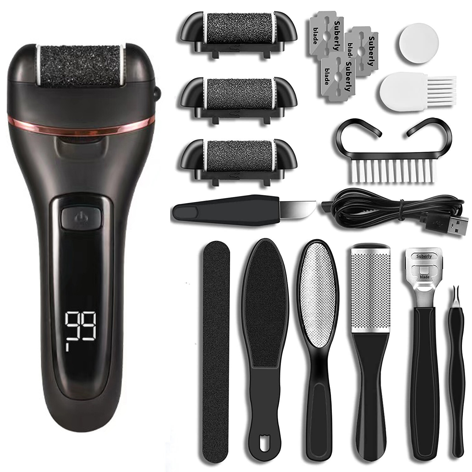 Electric Foot Grinder File Machine Hard Dead Skin Callus Remover Pedicure Tool