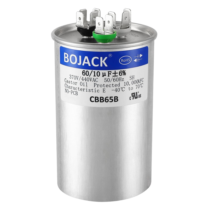 Capacitor 60+10Uf 370V 440V for AC Motor Fan Condenser CBB65 Dual Run