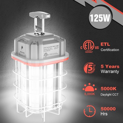 125W LED Temporary Work Light Linkable Construction Jobsite Light 5000K Daylight