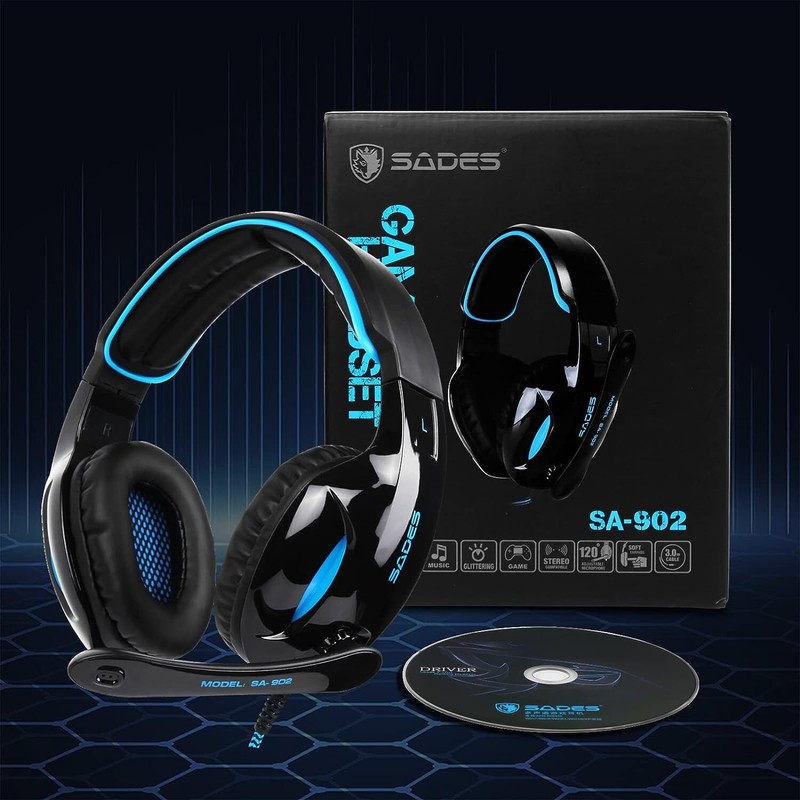 Over-Ear PC Headsets - SA902 Stereo Gaming Headset with 7.1 USB Surround Sound