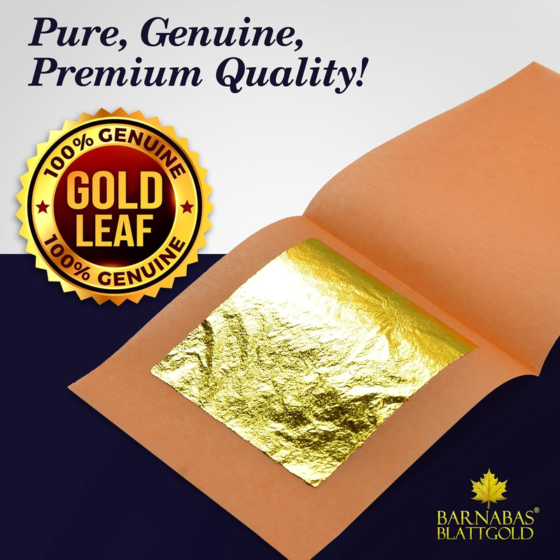 Edible Gold Leaf 24K - Cake Decorations, Loose Gold Leaf Sheets for Cupcakes - 1