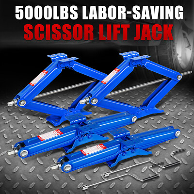 [4шт] 2,5-тонный ножничный домкрат для выравнивания стабилизатора прицепа RV с рукояткой синего цвета