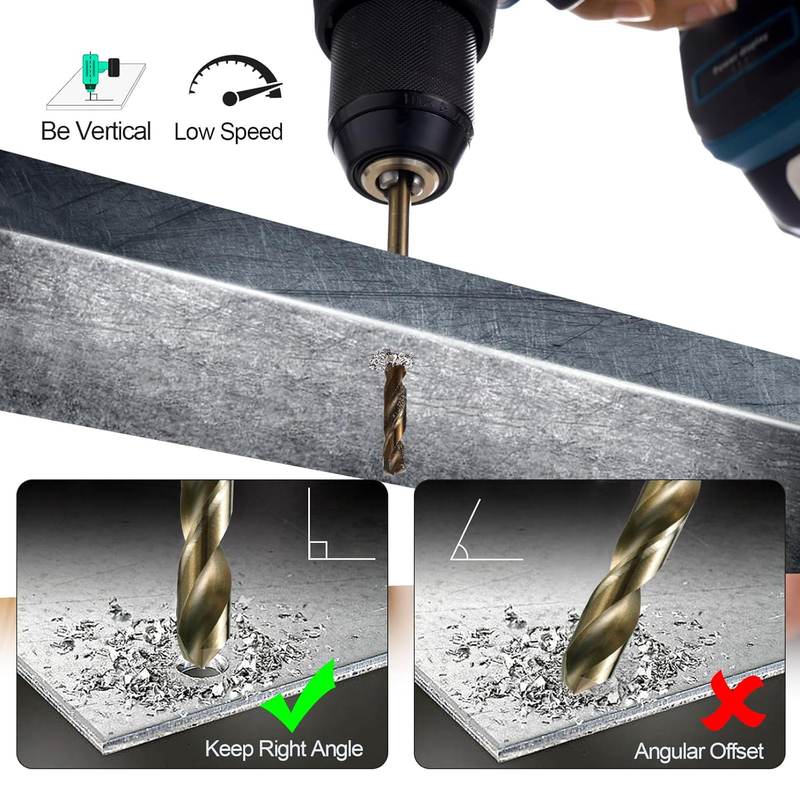 Cobalt Drill Bit Set for Hardened Metal and Stainless Steel, 21Pcs M35 High Spee