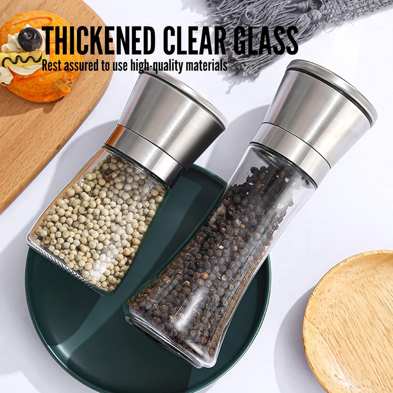 Pepper Grinder Spice Mill With Ceramic Blades Salt Grinder Refillable Stainless