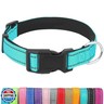 Dog Collars Adjustable for Large Dogs,Heavy Duty Waterproof Dog Collar with Quick Release Buckle,Girl Boy Female Male Reflective Nylon Dog Collar with Soft Neoprene Padded,L,Turquoise