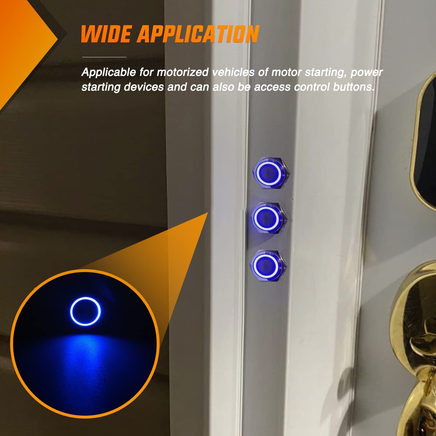 Nilight 12mm Push Button Switch 5PCS with Pre Wired Harness 12V 24V