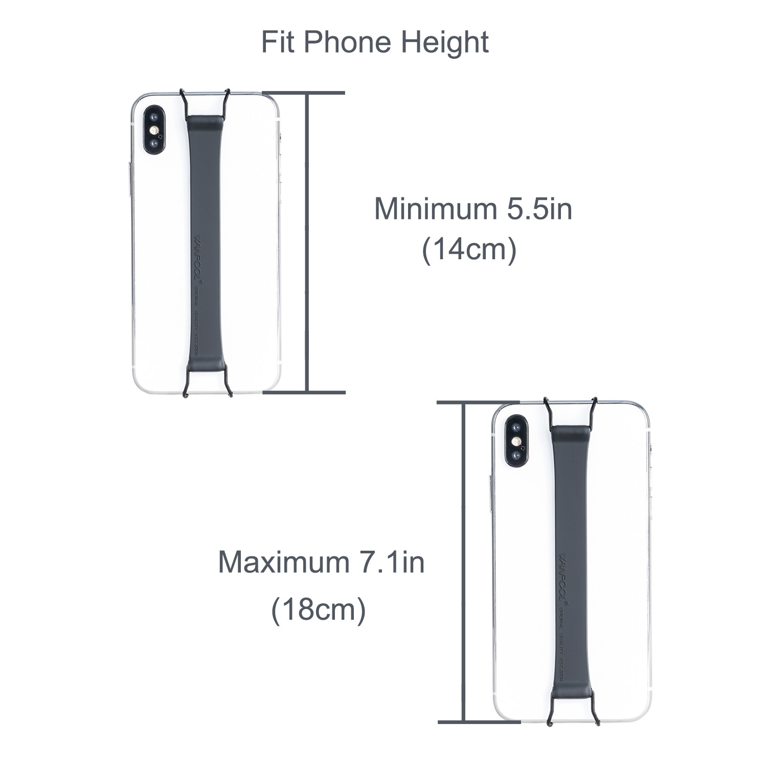 Black 6 and Galaxy and Other Smartphones 7//6 Plus 8//7 Plus WANPOOL Universal Non-Slip Silicon Hand Strap Grip fit Phone Xs Max//Xs//XR//X 8 Plus