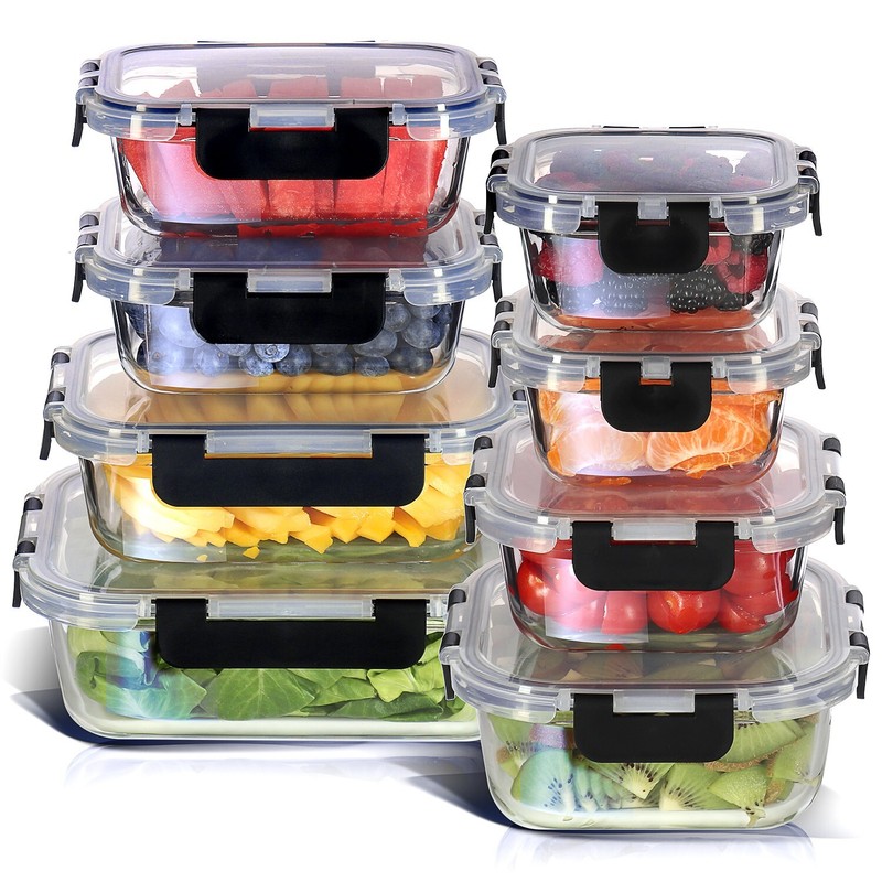 Set of  12-24 Glass Food Storage Containers with Lids,