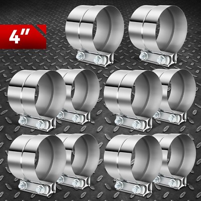 10шт 4 Втулки для зажима выхлопной трубы глушителя с кольцевым соединением из нержавеющей стали T304