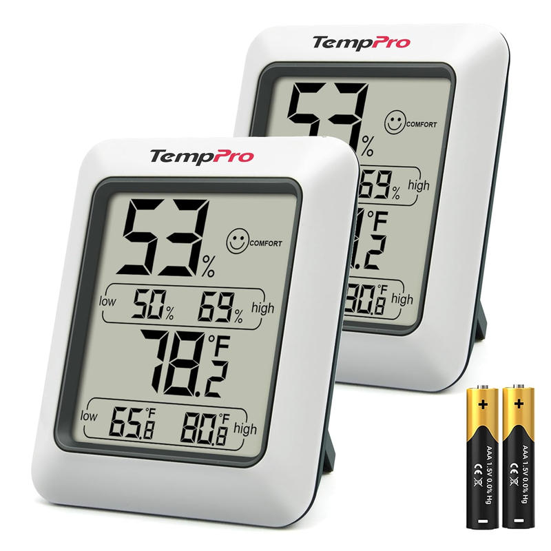 TP50 2 Pieces Digital Hygrometer Indoor Thermometer Room Thermometer and Humidit
