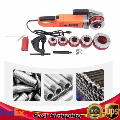 2300W Electric Pipe Threader Pipe Threading Machine 6 Dies 1/2-2'' HD Pipe Cutter