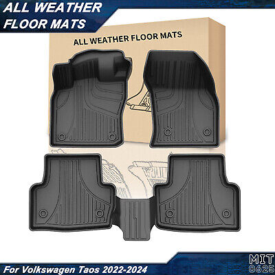 Car Floor Mats Rubber Liners All Weather Carpets For Volkswagen Taos 2022-2024