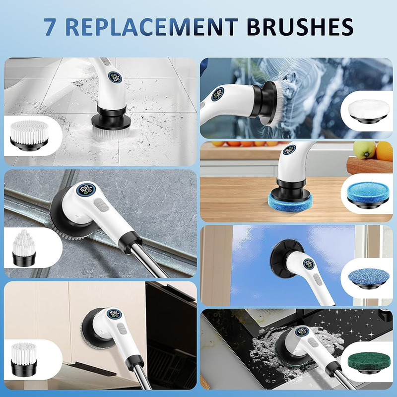 Electric Spin Scrubber, Cordless Electric Cleaning Brush, Bathroom Cleaner Brush