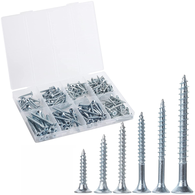 Wood Screws Assortment Kit, 152 Pcs, Phillips Tips, Screws, 