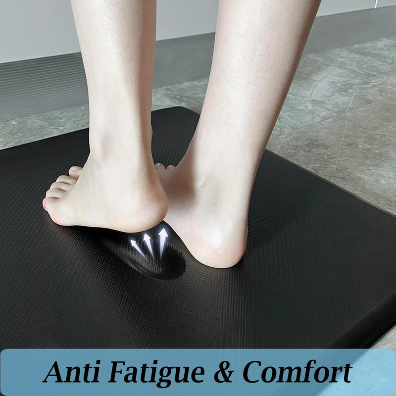 Kitchen Mats for Floor, 0.75" Cushioned Anti Fatigue Mat, Memory Foam Kitchen Ru
