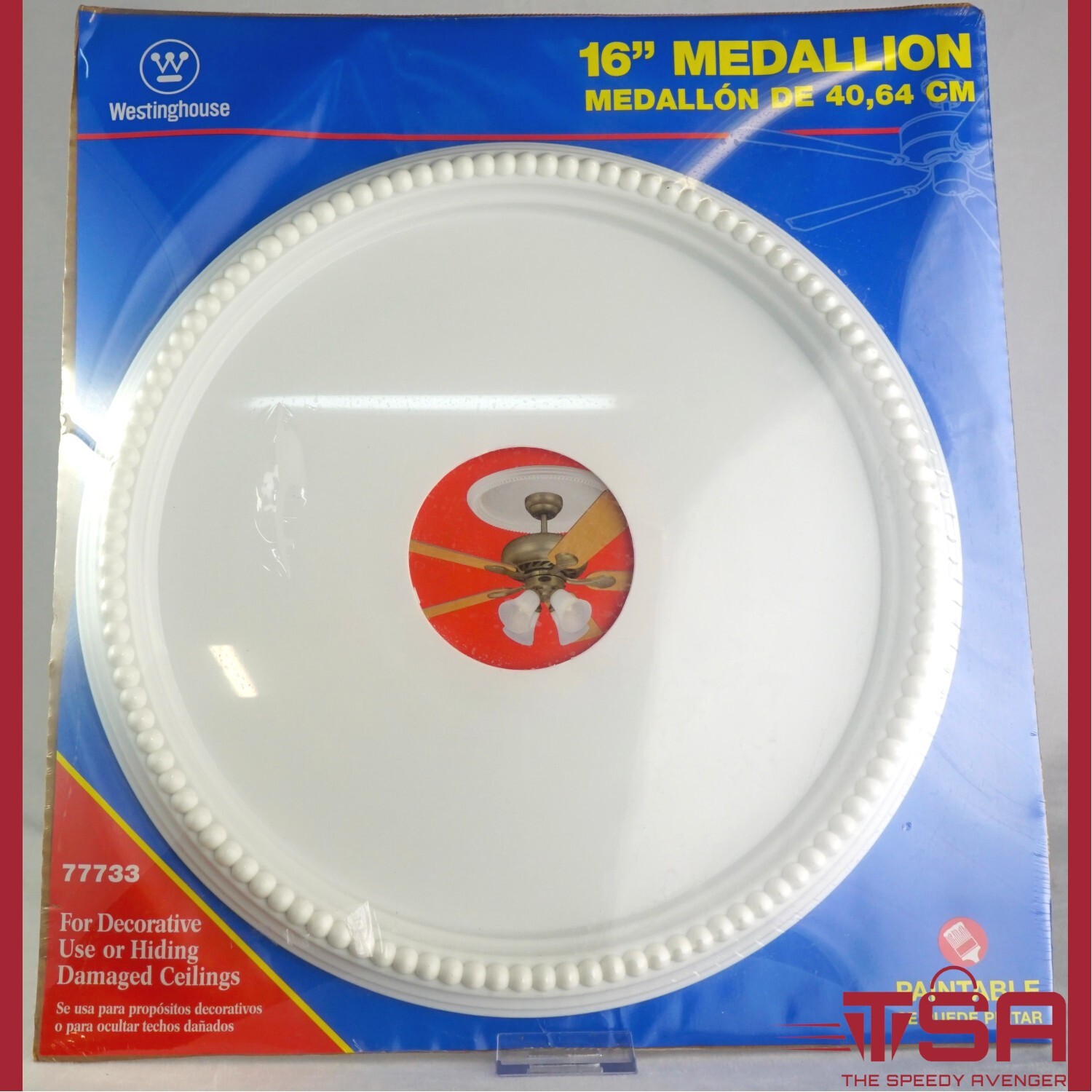 Westinghouse Lighting 7773300 15-3/4-Inch Round Beaded White Finish Ceiling Meda