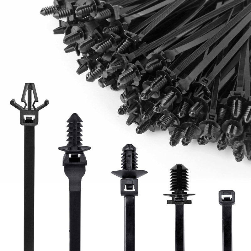 Xislet 160Pcs Cable Tie Buckle Push Pin Christmas Tree Zip Ties Clips