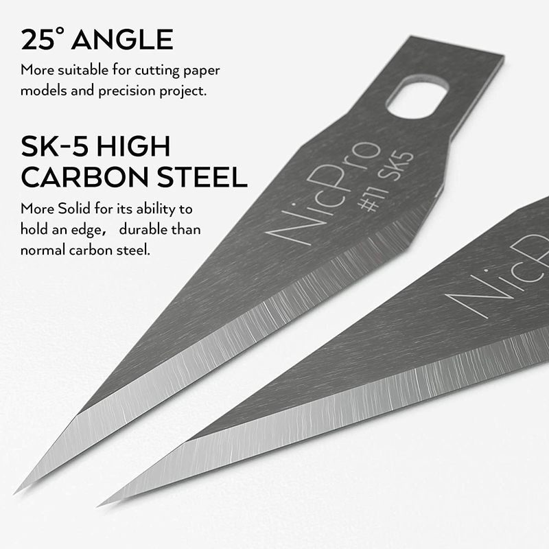 123 PCS Hobby Knife Set, 3 PCS Carving Craft Knife with 120 PCS SK-5 Utility #11