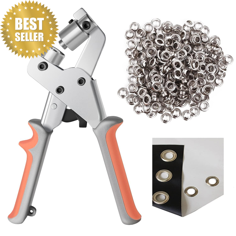 Grommet Tool Kit Handheld Hole Punch Pliers Portable Grommet Hand Press Machine