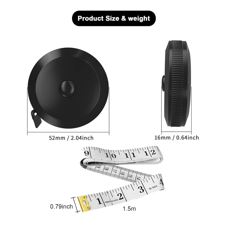 Body Measuring Tape, 2 Pcs Sewing Measuring Tape, Retractable Measurement Tape f
