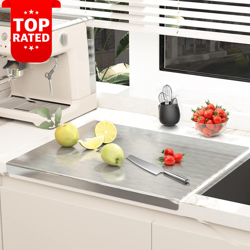 304 Stainless Steel Cutting Board Double-Sided Non-Slip 40x50cm Kitchen Board