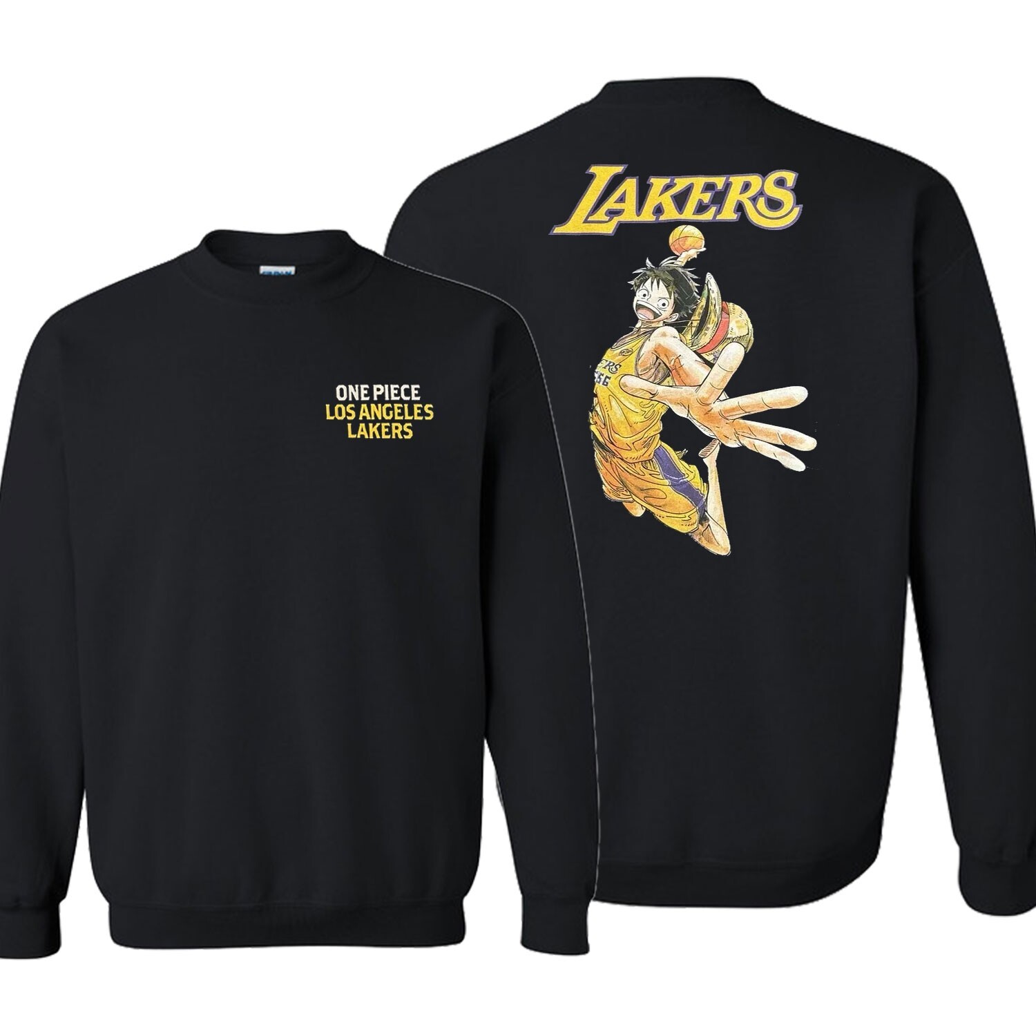 Los Angeles Lakers X One Piece Anime Collab Sweatshirt 2/28