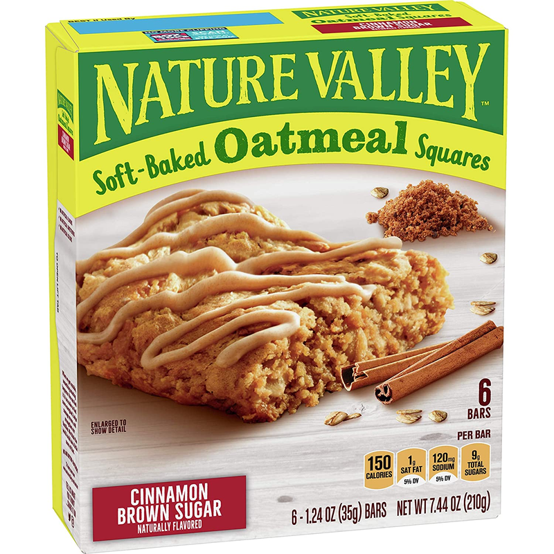 Nature Valley Soft-Baked Oatmeal Squares Cinnamon Brown Sugar, 6 Ct, 7.44 Oz