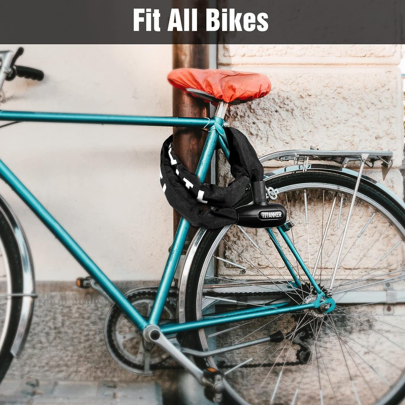Bike Chain Lock, Security Anti-Theft Bike Lock Chain Bicycle Chain Lock Bike Loc