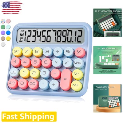 Fashionable Mechanical Switch Calculator with Round Keys - Durable ABS Material