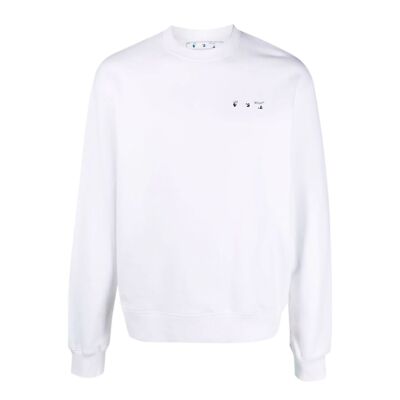 Pre-owned Off-white Caravag Paint Slim Crewneck Mens Style : Omba057c99fle00 In White/black