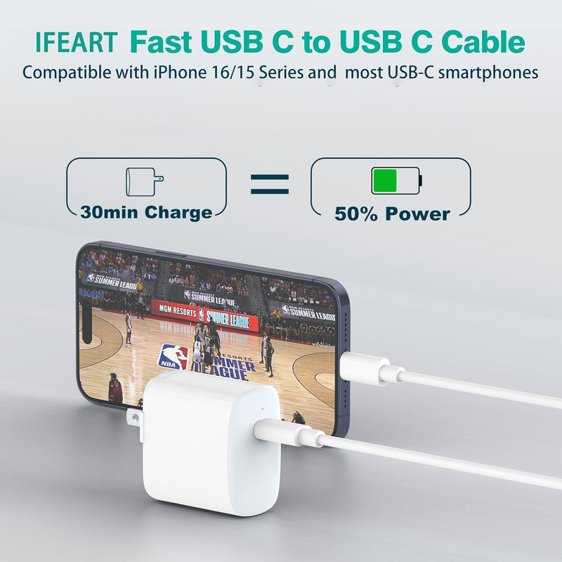 USB C Cable Compatible with MacBook, Type C Cord Compatible with iPad Pro/Air/mi