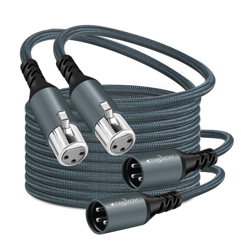 XLR Male to Female Audio Cable 2 Pack 3.3FT, Braided Balanced 3Pin XLR Microphon