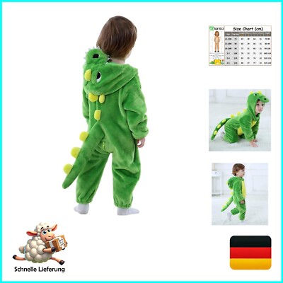 LOLANTA Baby Dinosaurier Drachen Kostüm mit Kapuze, Kinder Flanell Overall, K...