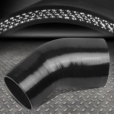 4-СЛОЙНЫЙ 3-3,5-ГРАДУСНЫЙ ТРУБОПРОВОД ВПУСКА/ПРОМЕЖУТОЧНОГО ОХЛАДИТЕЛЯ ПОД УГЛОМ 45 ГРАДУСОВ, ЧЕРНЫЙ СИЛИКОНОВЫЙ ШЛАНГ-РЕДУКТОР