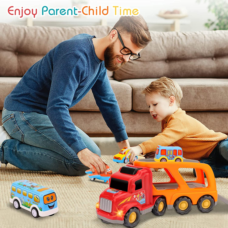 Carrier Truck Toddler Toys Car: Toys for 2 3 4 Year Old Boy 5 in 1 Transport Toy