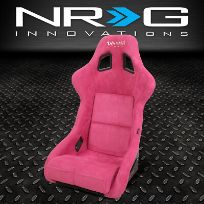 КОВШЕОБРАЗНОЕ ГОНОЧНОЕ СИДЕНЬЕ NRG PRISMA VEGAN ИЗ МИКРОВОЛОКНА FUSHIA FRP С ФИКСИРОВАННОЙ СПИНКОЙ БОЛЬШОГО РАЗМЕРА