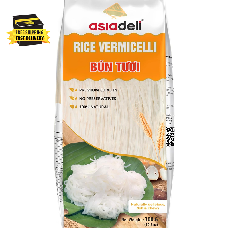 Rice Vermicelli, Premium Rice Noodles, Vietnamese Bun Tuoi for Asian Food - 10.5