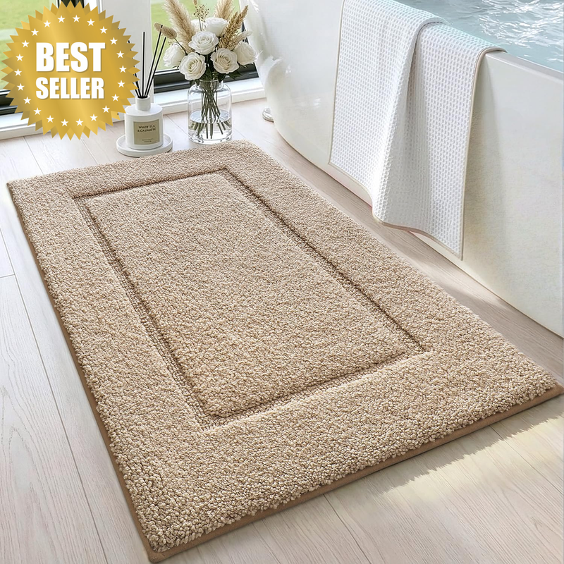 Bathroom Rug Mat, Non-Slip and Absorbent, 50 X 80 Cm, Beige | Extra Soft Microfi