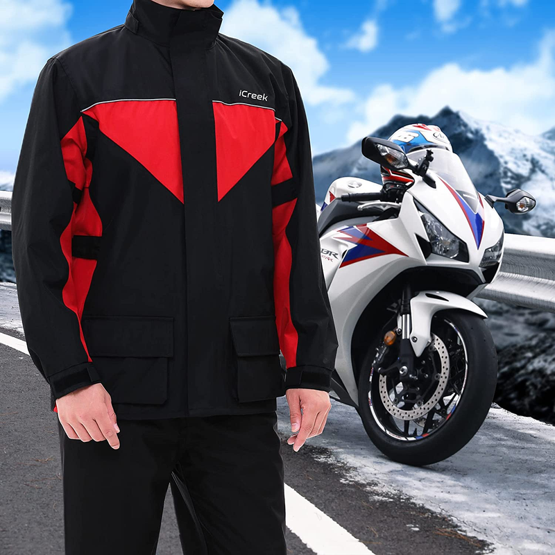 Motorcycle Rain Suits for Men & Women Waterproof Anti-Storm Raincoat