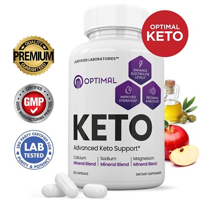 Optimal Keto ACV Pills 1275MG New Improved Formula 60 Capsules