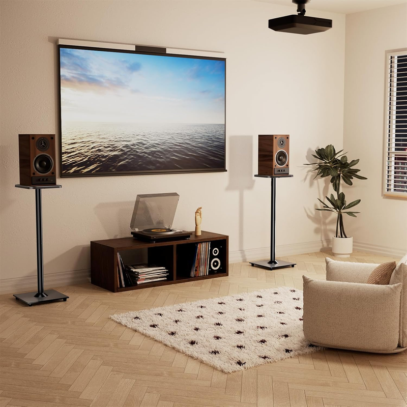 Universal Floor Speaker Stands for Surround Sound, 31 Inch Height Bookshelf Spea