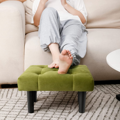 Small green footstool deals