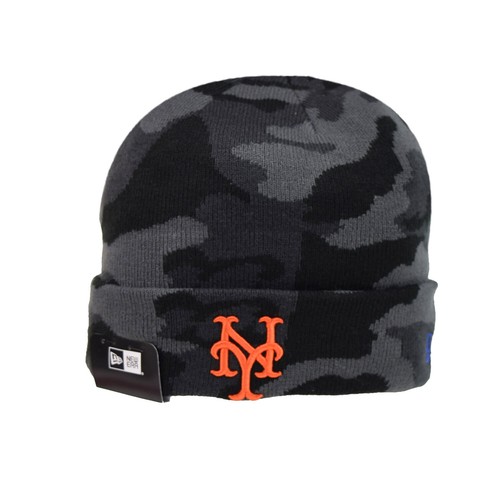 Мужская шапка-бини New Era New York Mets Knit Camo, черная 60268650