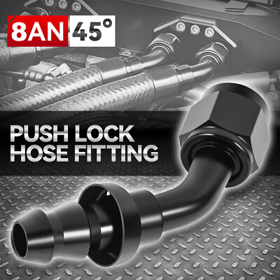 Концевой фитинг шланга с нажимным замком на 45 градусов от 8AN до 1/2 зубца 6061-T6 Переходник топливопровода